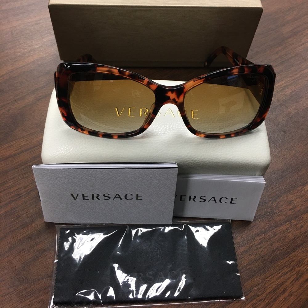VERSACE Sunglasses Havana POLARIZED AUTHENTIC